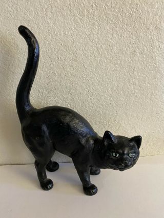 Vintage Hubley Cast Iron Black Cat Doorstop / Figure