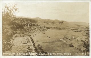 Rppc Fort Davis,  Texas - Panoramic View Of Old Ft.  Davis - 1951