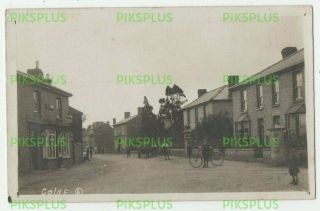 Old Postcard Colne High Street Cambridgeshire Note Post Office Real Photo C.  1910