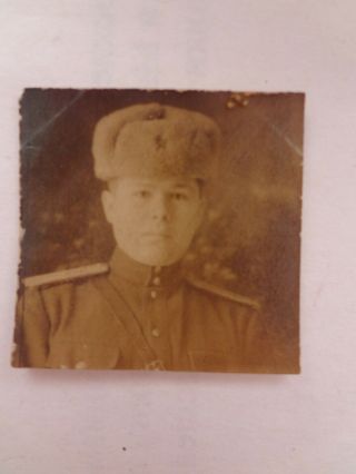 1944 Ww2 Officer Military Rkka Red Army Small Photo (3 X 3) Russian Photo