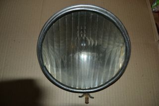 Vintage Veteran Miller 8 " Headlamp Beam Unit & Flat Fluted Glass Vincent Rudge