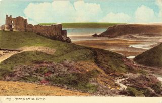Lovely Vintage Postcard - Pennard Castle,  Gower - Glamorgan Wales Unposted.