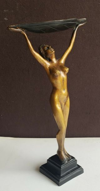 Vintage Art Deco Style Nude Bronze Statue