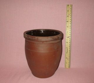 Antique 19th C Stoneware Redware John Bell Waynesboro Pennsylvania Crock 7 1/2 "