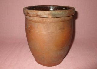 Antique 19th C Stoneware Redware John Bell Waynesboro Pennsylvania Crock 7 1/2 