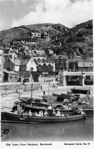 Old Town From Harbour Barmouth Rp Old Pc J R Edwards