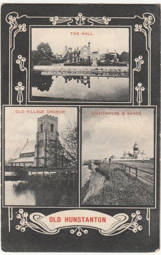 Edvii: Postcard,  Old Hunstanton: Kings Lynn To Tilney St Lawrence,  20 Sep 1906