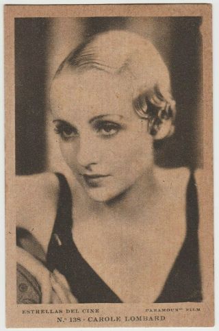 Carole Lombard Vintage 1930s Estrellas Del Cine Postcard From Spain 138 E5