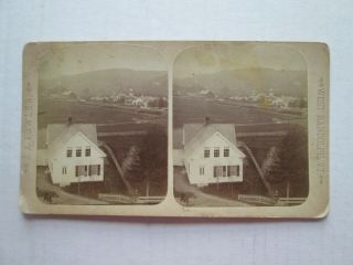 (1) Late 1800s Early 1900s Stereoview,  Old Home & Town; West Randolph,  Vermont