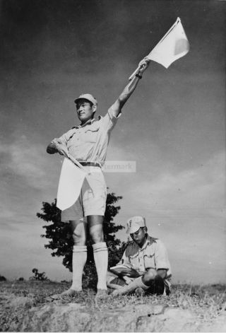 Ww2 Photo Chinese Soldiers Are Trained To Signal Flags Semaphore 425
