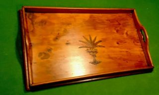 ANTIQUE VINTAGE WOOD SERVING TRAY FROM BERMUDA 1921 2