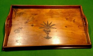 ANTIQUE VINTAGE WOOD SERVING TRAY FROM BERMUDA 1921 3
