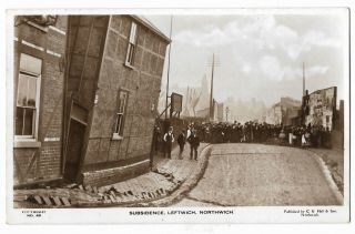 Cheshire Northwich Subsidence Leftwich Real Photo Vintage Postcard 3.  11