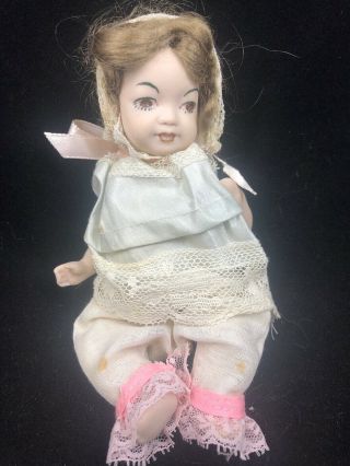 Rare Antique Pre 1940’s Porcelain Doll 7”