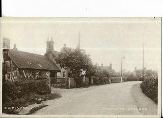 Rp Postcard - The Old Forge,  Church Road,  Sheldon,  Birmingham.