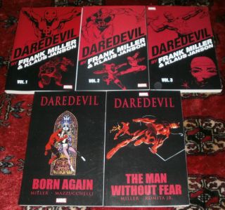 Daredevil By Frank Miller Vol 1 - 2 - 3 Paperbacks,  Born Again,  The Man Without Fear