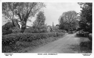 Mobberley,  Cheshire - Wood Lane An Old Real Photo Postcard 25749
