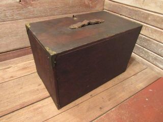 VINTAGE 1900 ' s WOOD MACHINIST TOOL BOX CHEST 4 DRAWERS 5