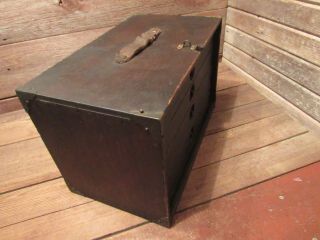 VINTAGE 1900 ' s WOOD MACHINIST TOOL BOX CHEST 4 DRAWERS 6