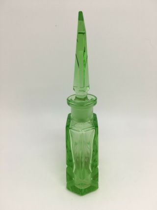 Vintage Irice Czech Green Glass Perfume Bottle Buy It Now 2