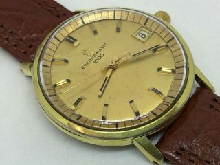 Vintage Eterna - Matic 1000 Automatic Date Gold Plated - Cal 1489k - 34.  5mm