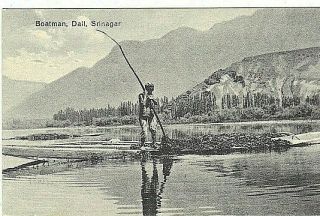 India Old Postcard Boatman,  Dall,  Srinagar,  Kashmir Posted 1931