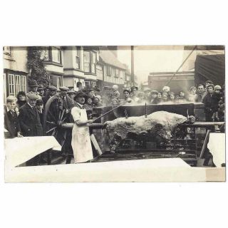 Stratford Upon Avon Pig Roasting,  Old Rp Postcard By Ernest Daniels,