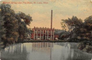 St Louis Mi 1907 - 08 View Of The Mineral Springs Near The Pine River Vintage 596