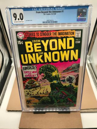 Cgc 9.  0 Off - White To White Pages From Beyond The Unknown 1 1969 Kubert Art
