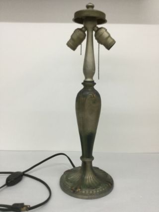 Antique Art & Crafts Handel Era Art Nouveau Cast Metal Table Lamp Jefferson Vtg