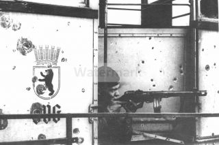 Ww2 Photo Soviet Soldier On Firing Position In A Berlin Tram Car 686