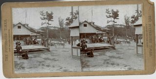 Elmwood Park Syracuse Ny 1890 Pittsburg Times Stereoview Weiss Beer Stand