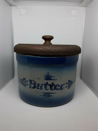 Vintage / Antique Stoneware Butter Crock With Lid