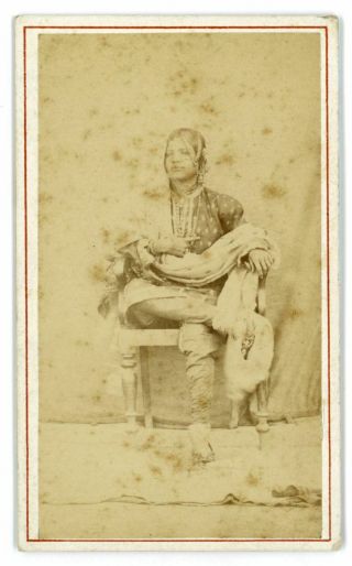 Cdv Of An Indian Woman By Unknown Photographer C.  1870