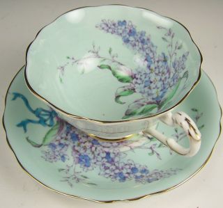 Paragon Lilacs With Ribbon Tea Cup And Saucer Paragon