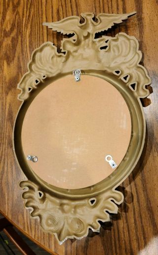 Rare Vintage Metal Eagle Round Bubble Mirror | Federal Style | Convex | Bullseye 3