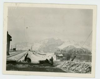 China 1920 Photograph Peking Railroad Station Nankow Pass Winter Photo Peiping