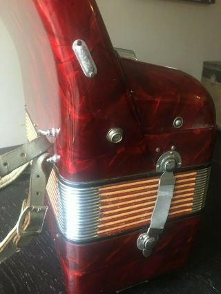 Lo Duca Bros Vintage Red Midget Accordion. 2