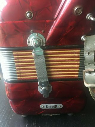 Lo Duca Bros Vintage Red Midget Accordion. 3