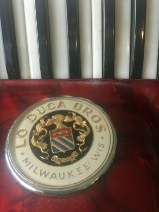 Lo Duca Bros Vintage Red Midget Accordion. 6