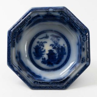 Antique Ironstone Chusan Clementson Flow Blue China 1800 