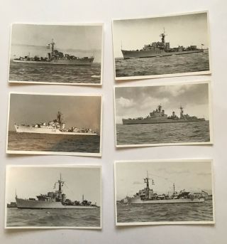 6 Black And White Photographs Of Ww2 British Warships.