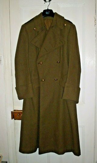 Vintage Wwii British Army Royal Artillery Officers Bespoke Greatcoat