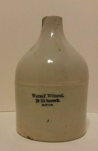 Antique Stoneware Pottery Liquor Wine Jug,  Warren Witherell