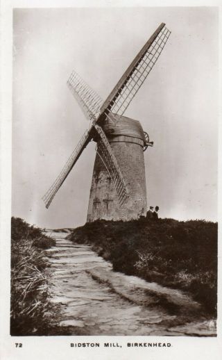 Old R.  P.  Postcard Of Bidston Mill,  Bidston Hill,  Wirral,  Merseyside