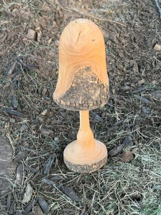 Vintage Burl Wood Hand Carved Mushroom Statue 4 Fairy Gnome Pixie Elf ❤️ Sj17j