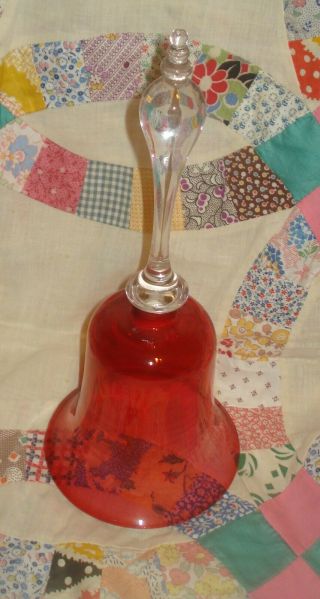 Early Handblown Cranberry Glass Wedding Bell