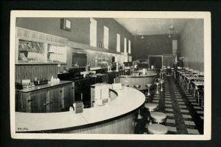 Wisconsin Wi Vintage Postcard West Bend.  Beacon Restaurant Diner Interior