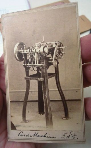 Antique Cdv Card - Card Machine T.  A.  D.  - Adams 
