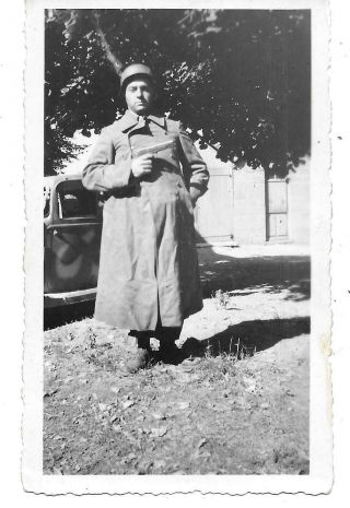 American Gi Dressed In Captured German Uniform And German Pistol,  Wwii 1945 Franc